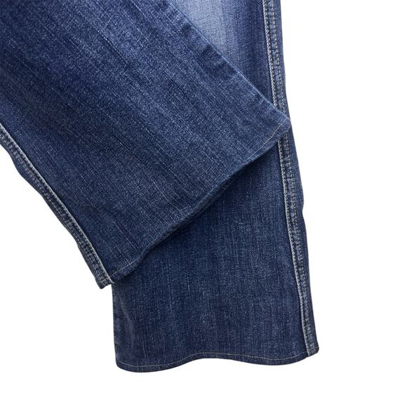 7 For All Mankind “A” Pocket Low-Rise Bootcut Jeans 26 Distressed Dark Wash - Picture 5 of 6